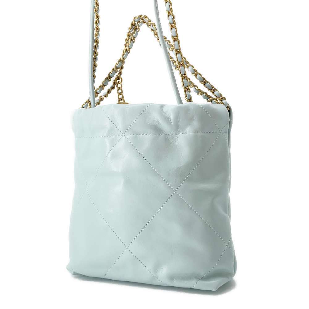 Chanel Shoulder 2way Bag Matelasse 22 Calfskin Shiny Mini